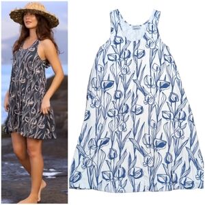 Vermilli Honolulu Hawaii Valentine Sapphire mini dress Anthurium peace lily